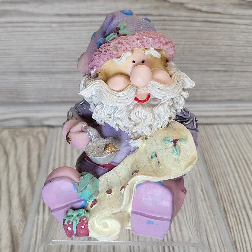 Home Interiors Sugar Plum Santa Figurines 2002 Christmas Decorations Resin 55063